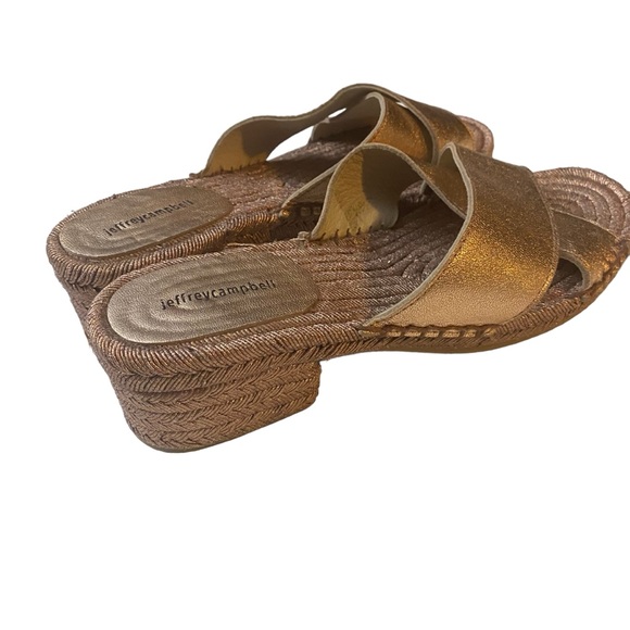 JEFFREY CAMPBELL MONADA Rose Gold Metallic Espadrille Sandal Women's Size 8 - Picture 2 of 9